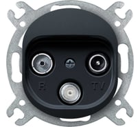 Розетка Aling-conel EON TV/FM/SAT оконечная, механизм чёрная soft touch арт. E612S.E1