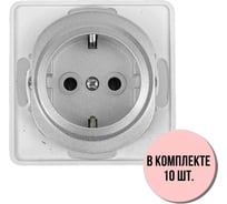 Розетка Aling-conel EON набор 10 шт. с заземлением, механизм 16A 250V серебряная арт. E630.S Н10
