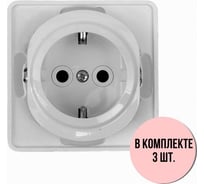 Розетка Aling-conel EON набор 3 шт. с заземлением, механизм 16A 250V белая арт. E630.0 Н3