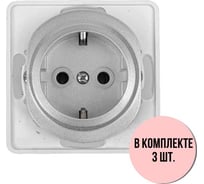 Розетка Aling-conel EON набор 3 шт. с заземлением, механизм 16A 250V серебряная арт. E630.S Н3