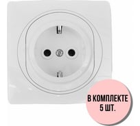 Розетка Aling-conel EON набор 5 шт. с заземлением 16A 250V белая арт. E630.00 Н5