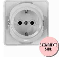 Розетка Aling-conel EON набор 5 шт. с заземлением, механизм 16A 250V белая арт. E630.0 Н5