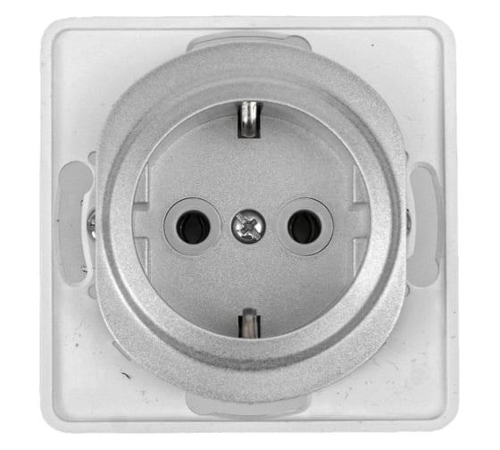 Розетка Aling-conel EON с заземлением, механизм 16A 250V серебряная арт. E630.S