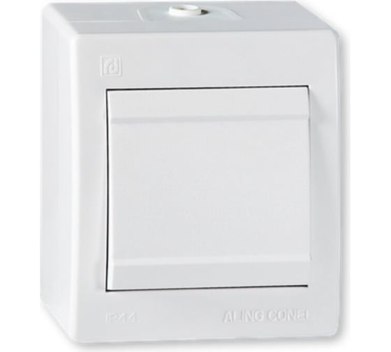 Выключатель Aling-conel POWER набор 2 шт. 1-клавишный однополюсный накладной IP44 10AX 250V белый арт. 251.00 Н2