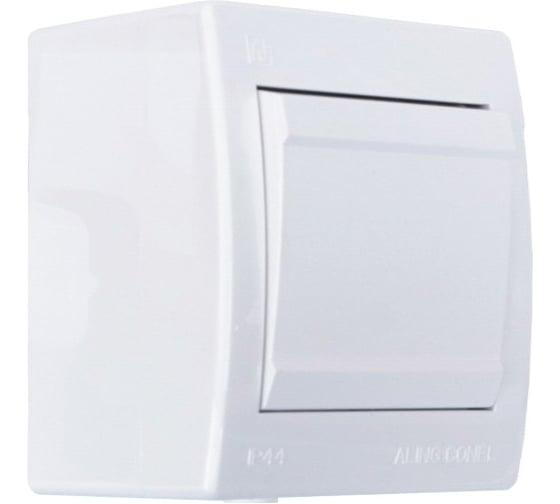 Выключатель Aling-conel POWER набор 2 шт. 1-клавишный однополюсный накладной IP44 10AX 250V белый арт. 251.00 Н2