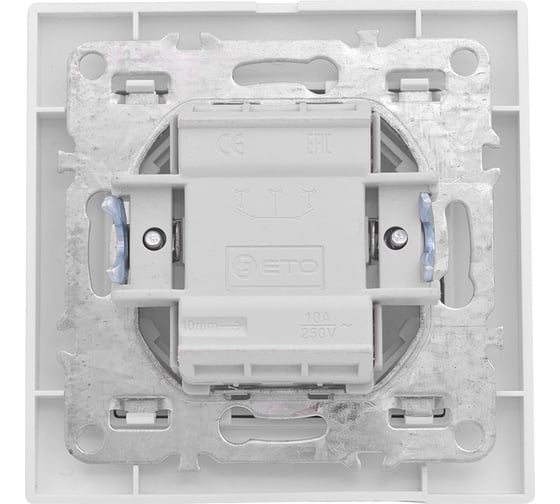 1-клавишный выключатель EKF Минск СП, 10А, белый Basic ERV10-021-10