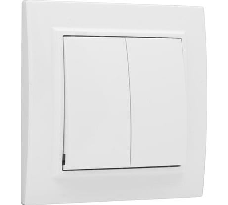2-клавишный выключатель EKF Минск СП, 10А, белый Basic ERV10-023-10