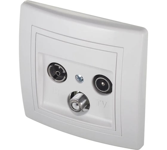 Розетка Aling-conel PRESTIGE TV/FM/SAT оконечная белая арт. 612S.00