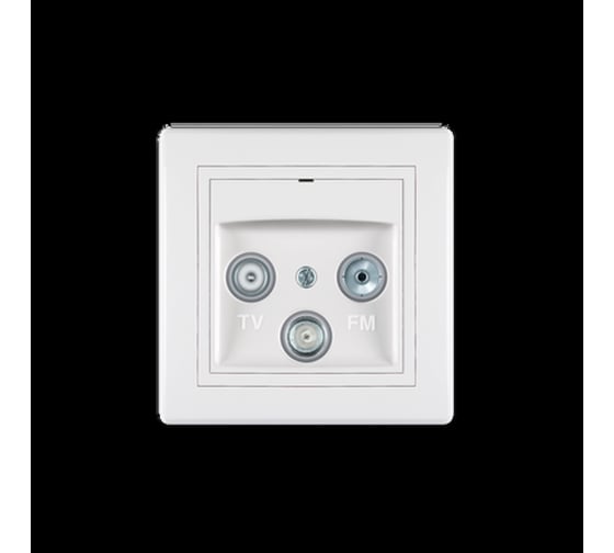 Розетка Aling-conel PRESTIGE TV/FM/SAT оконечная белая арт. 612S.00