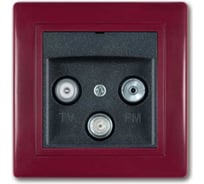 Розетка Aling-conel PRESTIGE TV/FM/SAT оконечная бордо-бордо-графит арт. 612S.332
