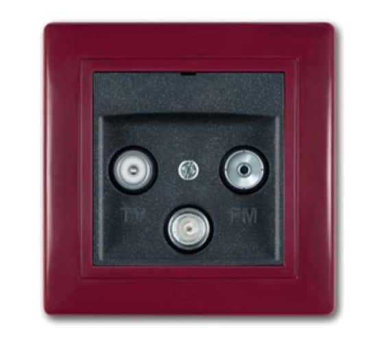 Розетка Aling-conel PRESTIGE TV/FM/SAT оконечная бордо-бордо-графит арт. 612S.332