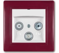 Розетка Aling-conel PRESTIGE TV/FM/SAT оконечная бордо-бордо-белый арт. 612S.330