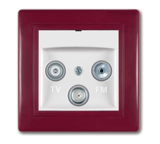 Розетка Aling-conel PRESTIGE TV/FM/SAT оконечная бордо-бордо-белый арт. 612S.330