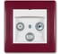Розетка Aling-conel PRESTIGE TV/FM/SAT оконечная бордо-бордо-белый арт. 612S.330 1
