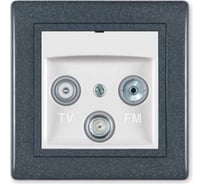 Розетка Aling-conel PRESTIGE TV/FM/SAT оконечная графит-графит-белый арт. 612S.220