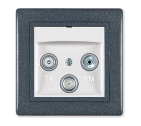 Розетка Aling-conel PRESTIGE TV/FM/SAT оконечная графит-графит-белый арт. 612S.220 1