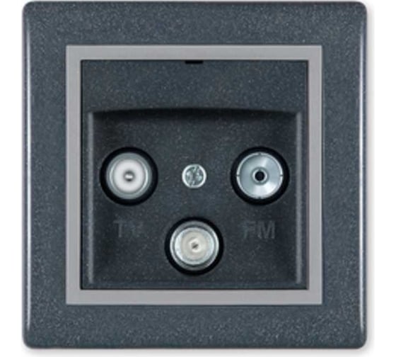 Розетка Aling-conel PRESTIGE TV/FM/SAT оконечная графит-серый-графит арт. 612S.212 1