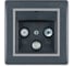 Розетка Aling-conel PRESTIGE TV/FM/SAT оконечная графит-серый-графит арт. 612S.212 1