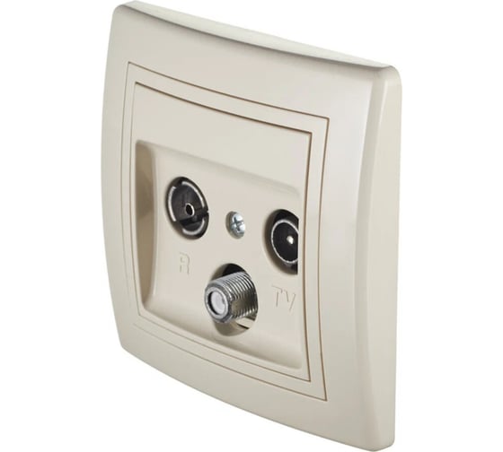 Розетка Aling-conel PRESTIGE TV/FM/SAT оконечная кремовая арт. 612S.99