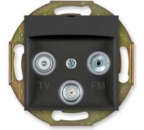 Розетка Aling-conel PRESTIGE TV/FM/SAT оконечная, механизм чёрная soft touch арт. 6012S.E1
