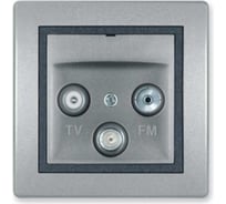 Розетка Aling-conel PRESTIGE TV/FM/SAT оконечная серебро-графит-серебро арт. 612S.S2S