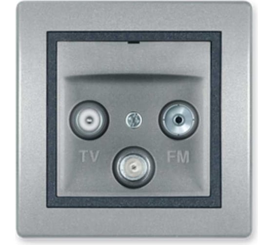 Розетка Aling-conel PRESTIGE TV/FM/SAT оконечная серебро-графит-серебро арт. 612S.S2S 1