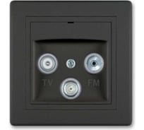 Розетка Aling-conel PRESTIGE TV/FM/SAT оконечная чёрная soft touch арт. 612S.E1E1