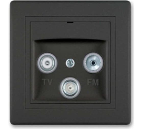 Розетка Aling-conel PRESTIGE TV/FM/SAT оконечная чёрная soft touch арт. 612S.E1E1