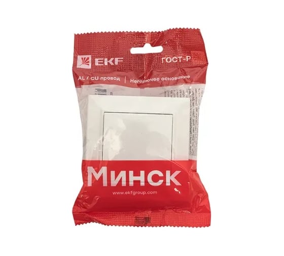 Нажимная кнопка EKF Минск СП, 10А, белый ERV10-028-10