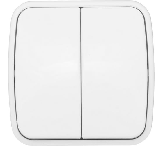 2-клавишный выключатель EKF Минск ОП 10А белый Basic SQEGV10-023-10