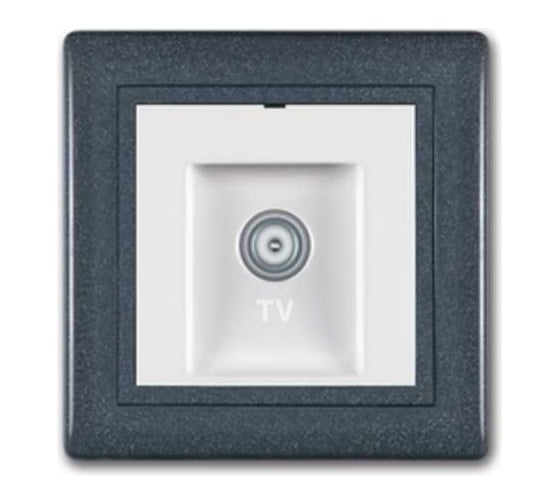 Розетка Aling-conel PRESTIGE TV оконечная для индивидуальных систем графит-графит-белый арт. 612I.220