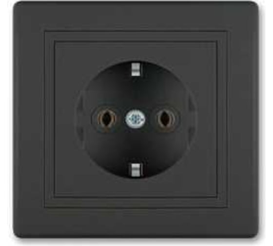 Розетка Aling-conel PRESTIGE набор 5 шт. с заземлением 16A 250V чёрная soft touch арт. 630.E1E1 Н5