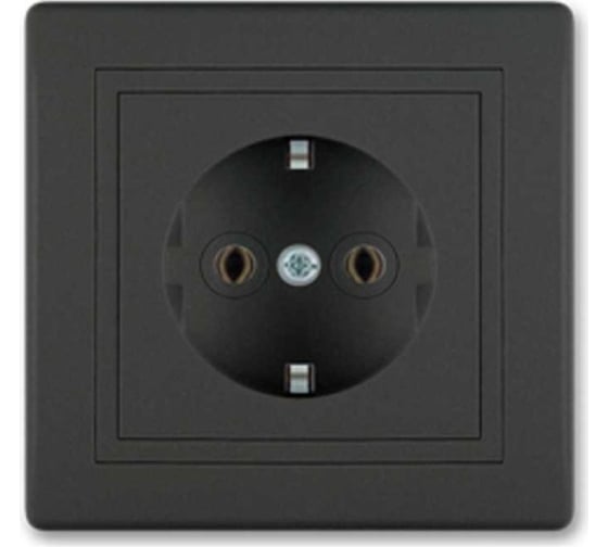 Розетка Aling-conel PRESTIGE набор 5 шт. с заземлением 16A 250V чёрная soft touch арт. 630.E1E1 Н5