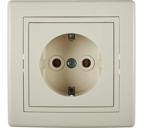 Розетка Aling-conel PRESTIGE набор 5 шт. с заземлением 16A 250V кремовая арт. 630.99 Н5