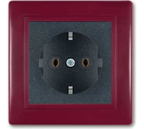 Розетка Aling-conel PRESTIGE с заземлением 16A 250V бордо-бордо-графит арт. 630.332