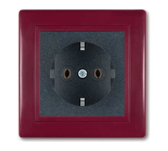 Розетка Aling-conel PRESTIGE с заземлением 16A 250V бордо-бордо-графит арт. 630.332