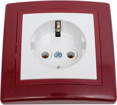 Розетка Aling-conel PRESTIGE с заземлением 16A 250V бордо-бордо-белый арт. 630.330