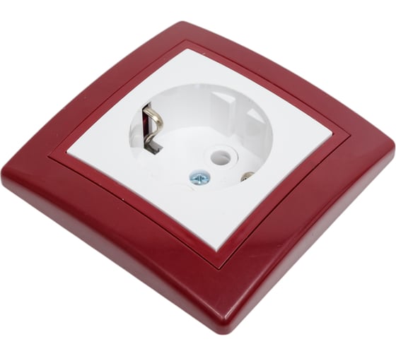 Розетка Aling-conel PRESTIGE с заземлением 16A 250V бордо-бордо-белый арт. 630.330