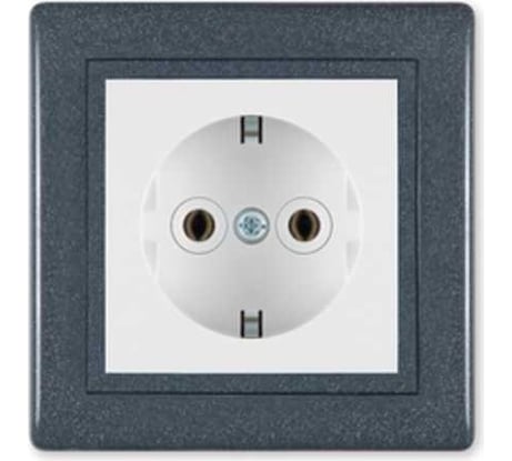 Розетка Aling-conel PRESTIGE с заземлением 16A 250V графит-графит-белый арт. 630.220
