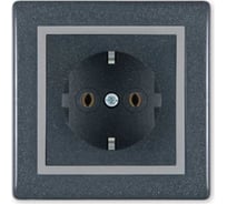 Розетка Aling-conel PRESTIGE с заземлением 16A 250V графит-серый-графит арт. 630.212