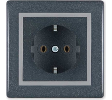 Розетка Aling-conel PRESTIGE с заземлением 16A 250V графит-серый-графит арт. 630.212