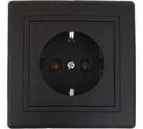 Розетка Aling-conel PRESTIGE с заземлением 16A 250V чёрная soft touch арт. 630.E1E1
