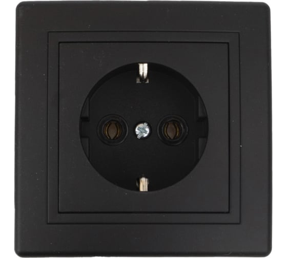 Розетка Aling-conel PRESTIGE с заземлением 16A 250V чёрная soft touch арт. 630.E1E1