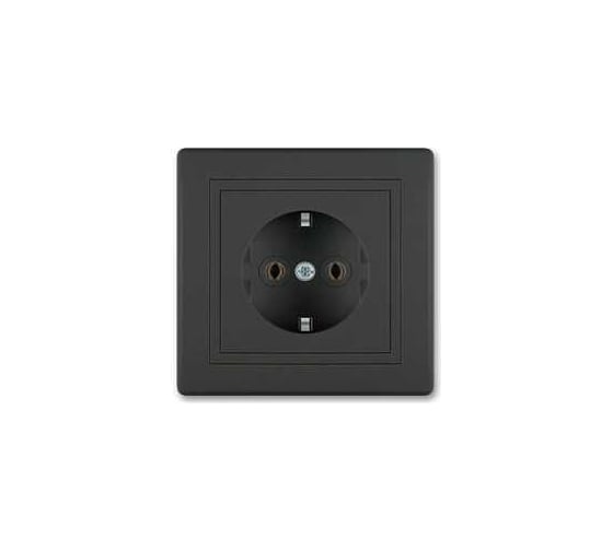 Розетка Aling-conel PRESTIGE с заземлением 16A 250V чёрная soft touch арт. 630.E1E1