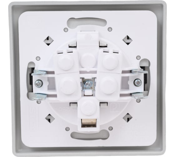 Розетка Aling-conel PRESTIGE с заземлением 16A 250V серебро-графит-серебро арт. 630.S2S