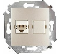 Телефонная розетка Simon RJ11, винтовой зажим, шампань 1591480-034