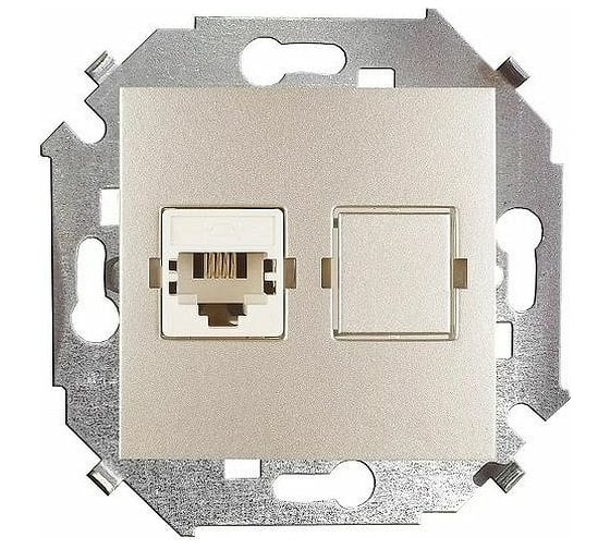 Телефонная розетка Simon RJ11, винтовой зажим, шампань 1591480-034 1