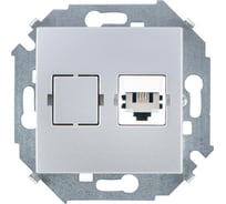 Телефонная розетка Simon RJ11, винтовой зажим, алюминий 1591480-033