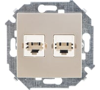 Телефонная двойная розетка Simon RJ11, винтовой зажим, шампань 1591589-034