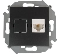 Телефонная розетка Simon RJ11, винтовой зажим, графит 1591480-038